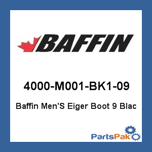 Baffin 4000-M001-BK1-09; Baffin Mens Eiger Boot 9 Blac