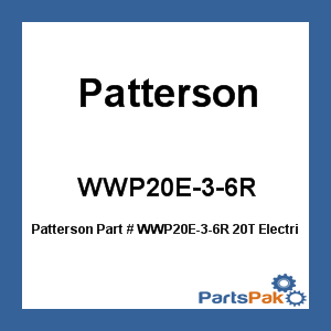 Patterson WWP20E-3-6R; 20T Electric Winch 208V 3.0 HP Rt
