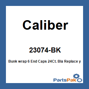 Caliber 23074-BK; Bunk wrap 6 End Caps 24Ct. Bla