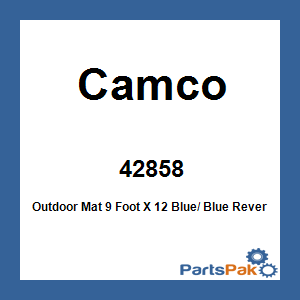 Camco 42858; Outdoor Mat 9 Foot X 12 Blue/ Blue
