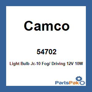 Camco 54702; Light Bulb Jc-10 Fog/ Driving 12V 10W