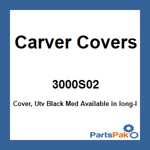 Carver Covers 3000S02; Cover, Utv Black Med