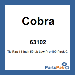 Cobra 63102; Tie Rap 14-Inch 50-Lb Low Pro 100-Pack