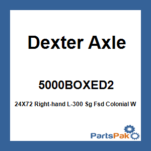 Dexter Axle 5000BOXED2; 24X72 Right-hand L-300 Sg Fsd Colonial White