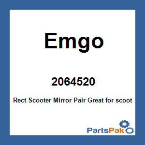 Emgo 2064520; Rect Scooter Mirror Pair