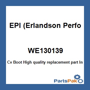 EPI (Erlandson Performance Inc.) WE130139; Cv Boot
