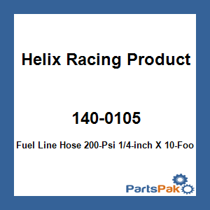 Helix Racing Products 140-0105; Fuel Line Hose 200-Psi 1/4-inch X 10-Foot Blue