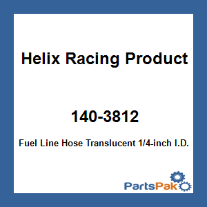 Helix Racing Products 140-3812; Fuel Line Hose Translucent 1/4-inch I.D. X 25-Foot Purple