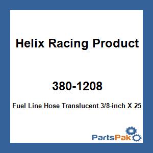 Helix Racing Products 380-1208; Fuel Line Hose Translucent 3/8-inch X 25-Foot Red