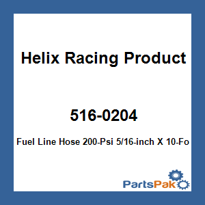 Helix Racing Products 516-0204; Fuel Line Hose 200-Psi 5/16-inch X 10-Foot Yellow