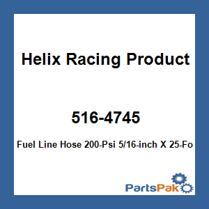 Helix Racing Products 516-4745; Fuel Line Hose 200-Psi 5/16-inch X 25-Foot Red