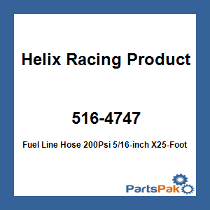 Helix Racing Products 516-4747; Fuel Line Hose 200Psi 5/16-inch X25-Foot Blu