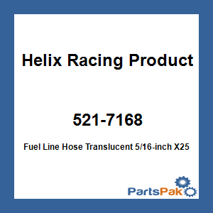 Helix Racing Products 521-7168; Fuel Line Hose Translucent 5/16-inch X25-Foot Red