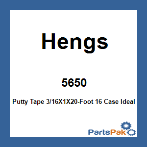 Hengs 5650; Putty Tape 3/16X1X20-Foot 16 Case