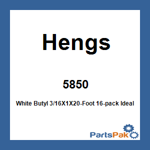 Hengs 5850; White Butyl 3/16X1X20-Foot 16-pack