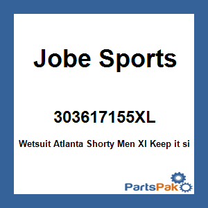 Jobe Sports 303617155XL; Wetsuit Atlanta Shorty Men Xl