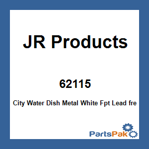 JR Products 62115; City Water Dish Metal White Fpt