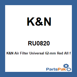 K&N RU0820; K&N Air Filter Universal 62-mm Red