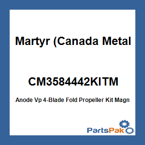 Martyr (Canada Metal Pacific) CM3584442KITM; Anode Vp 4-Blade Fold Propeller Kit Magnesium
