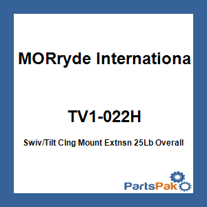 MORryde International TV1-022H; Swiv/Tilt Clng Mount Extnsn 25Lb