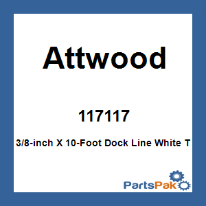 Attwood 117117; 3/8-inch X 10-Foot Dock Line White T