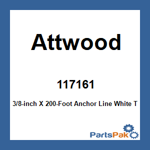 Attwood 117161; 3/8-inch X 200-Foot Anchor Line White T