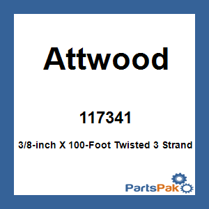 Attwood 117341; 3/8-inch X 100-Foot Twisted 3 Strand