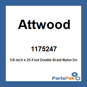 Attwood 1175247; 5/8-inch x 25-Foot Double Braid Nylon Dockline