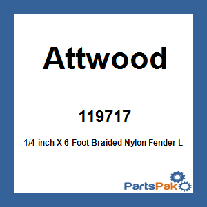 Attwood 119717; 1/4-inch X 6-Foot Braided Nylon Fender Line