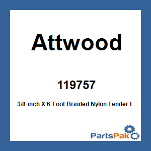 Attwood 119757; 3/8-inch X 6-Foot Braided Nylon Fender Line