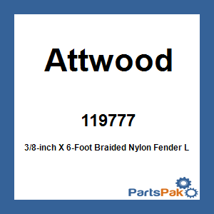 Attwood 119777; 3/8-inch X 6-Foot Braided Nylon Fender Line