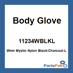 Body Glove 11234WBLKL; Wmn Mystic Nylon Black/Charcoal-L