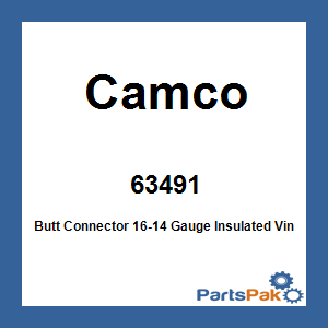 Camco 63491; Butt Connector 16-14 Gauge Insulated Vinyl