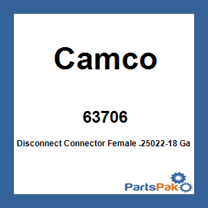 Camco 63706; Disconnect Connector Female .25022-18 Gauge Insulated