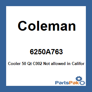 Coleman 6250A763; Cooler 50 Qt C002