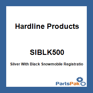 Hardline Products SIBLK500; Silver With Black Snowmobile Registration Kit
