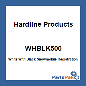 Hardline Products WHBLK500; White With Black Snowmobile Registration Kit