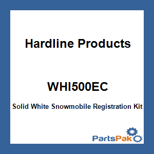 Hardline Products WHI500EC; Solid White Snowmobile Registration Kit