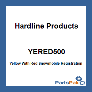 Hardline Products YERED500; Yellow With Red Snowmobile Registration Kit