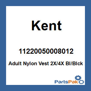Kent 11220050008012; Adult Nylon Vest 2X/4X Bl/Blck
