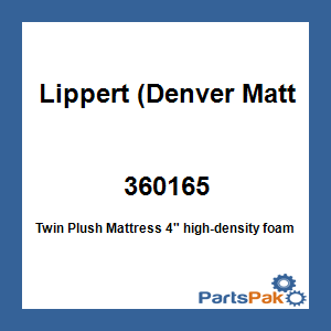 Lippert (Denver Mattress) 360165; Twin Plush Mattress