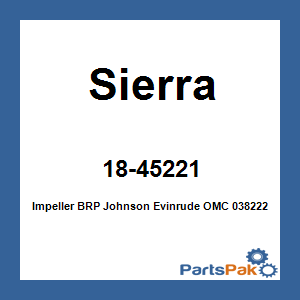 Sierra 18-45221; Impeller BRP Johnson Evinrude OMC 0382221 382221