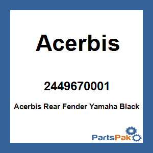 Acerbis 2449670001; Acerbis Rear Fender Fits Yamaha Black