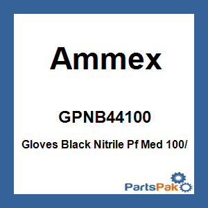 Ammex GPNB44100; Gloves Black Nitrile Pf Med 100/
