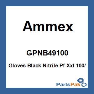 Ammex GPNB49100; Gloves Black Nitrile Pf Xxl 100/
