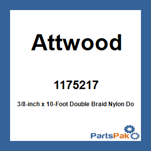 Attwood 1175217; 3/8-inch x 10-Foot Double Braid Nylon Dockline