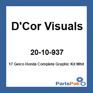 D'Cor Visuals 20-10-937; 17 Geico Fits Honda Complete Graphic Kit White