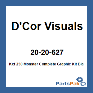 D'Cor Visuals 20-20-627; Kxf 250 Monster Complete Graphic Kit Black