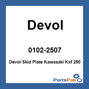 Devol 0102-2507; Devol Skid Plate Fits Kawasaki Kxf 250