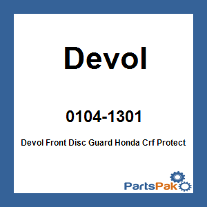 Devol 0104-1301; Devol Front Disc Guard Fits Honda Crf